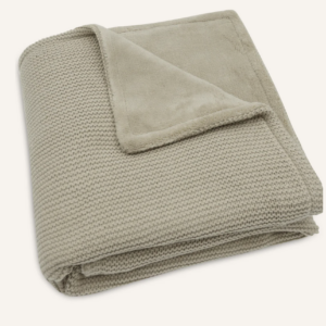 Deken Wieg 75x100cm Basic Knit Olive Green/Fleece